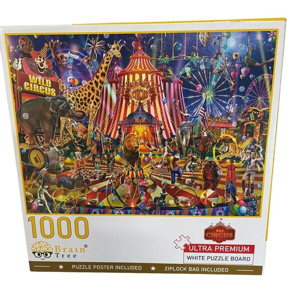 Brain Tree 1000-Piece Wild Circus Jigsaw Puzzle Poster Included - Picture 1 of 5